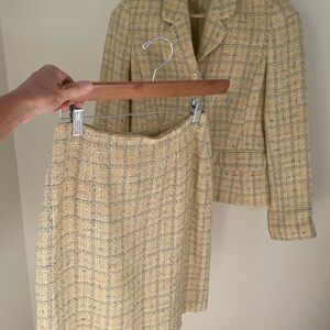 Laura Ashley Yellow Plaid Skirt Set